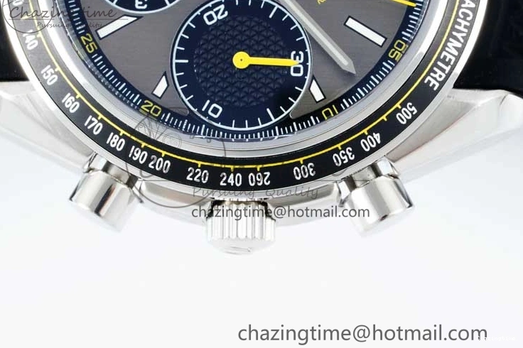 0314 ZipUp Speedmaster Racing Master SS HKF Best Edition Gray Black Dial on Black Rubber Strap A 7811